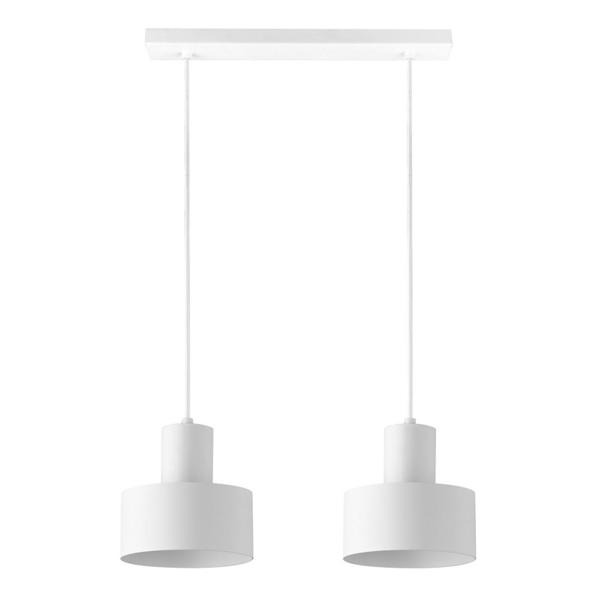 Lampadario su filo RIF 2xE27/60W/230V bianco