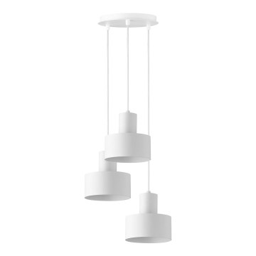 Lampadario su filo RIF 3xE27/60W/230V bianco