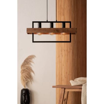 Lampadario su filo ROBIN 3xE27/60W/230V legno