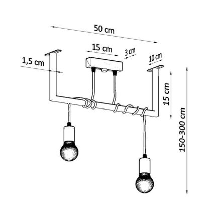 Lampadario su filo SALAMANCA 2xE27/60W/230V