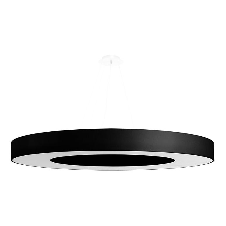 Lampadario su filo SATURNO SLIM 8xE27/60W/230V d. 90 cm nero