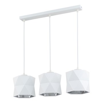 Lampadario su filo  SIRO 3xE27/15W/230V bianco/argento