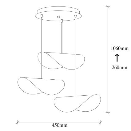 Lampadario su filo SIVANI 3xE27/100W/230V