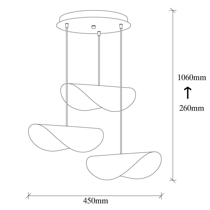 Lampadario su filo SIVANI 3xE27/100W/230V