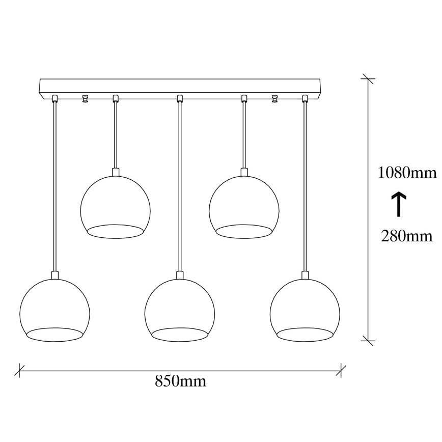 Lampadario su filo SIVANI 5xE27/100W/230V