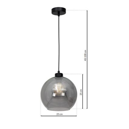 Lampadario su filo SOFIA 1xE27/60W/230V nero