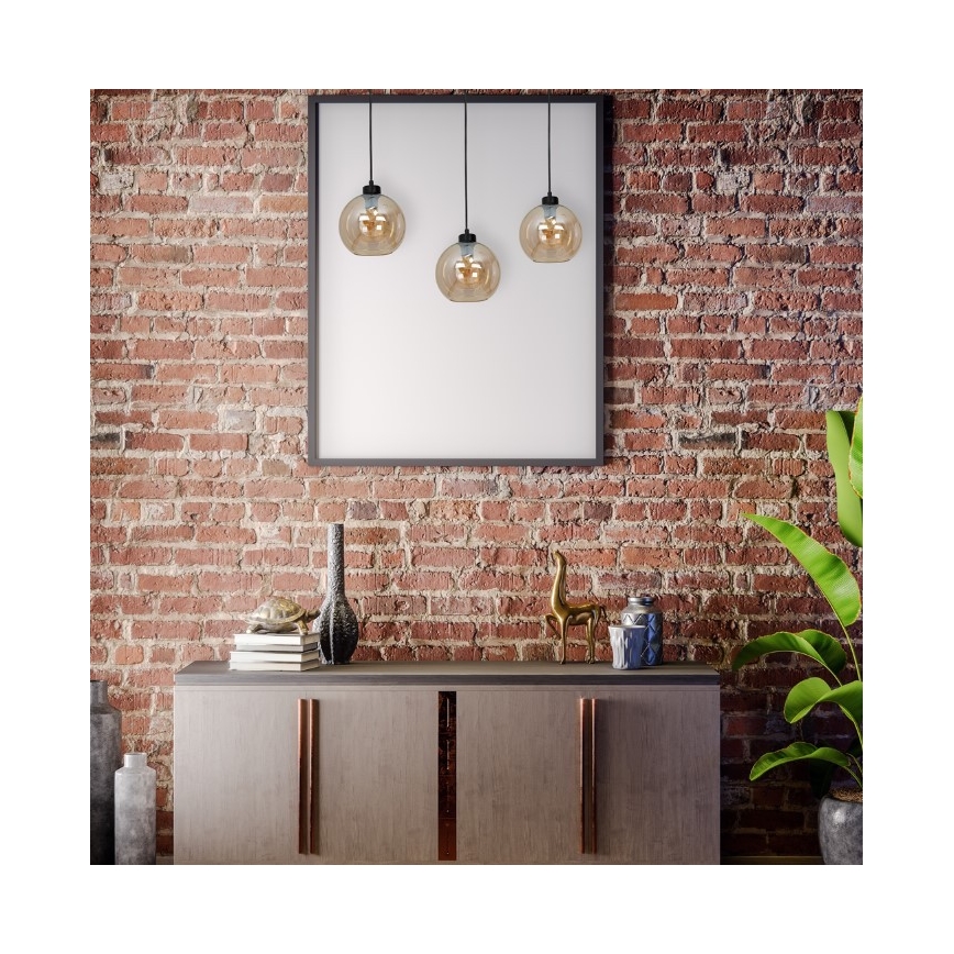 Lampadario su filo SOFIA 3xE27/60W/230V marrone
