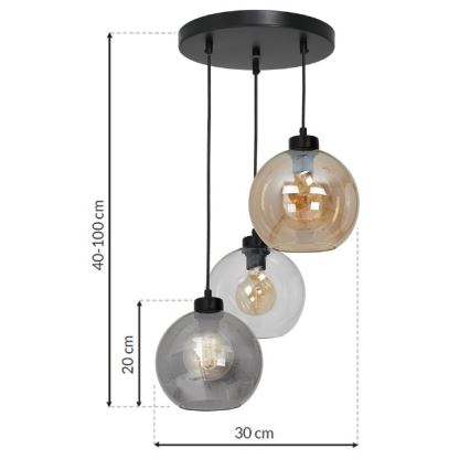 Lampadario su filo SOFIA 3xE27/60W/230V mix