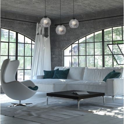 Lampadario su filo SOFIA 3xE27/60W/230V nero