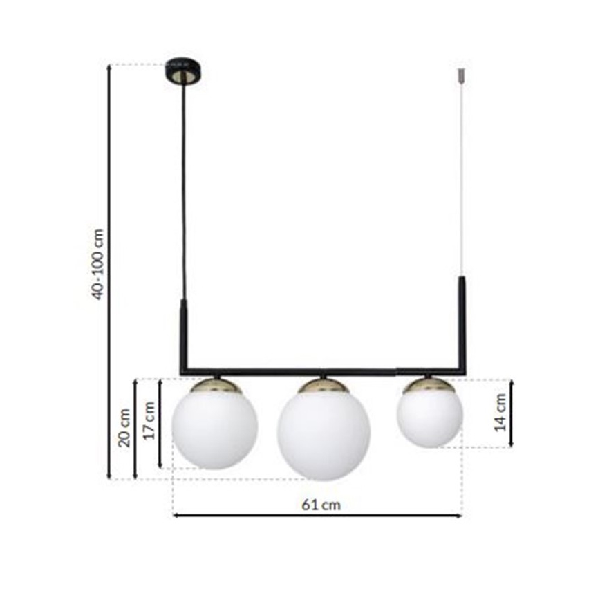 Lampadario su filo SPARTA 3xE14/40W/230V