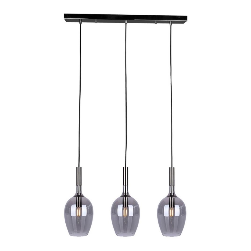 Lampadario su filo TANGO 3xE14/40W/230V nero