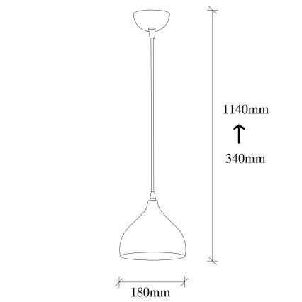 Lampadario su filo TATTOO 1xE27/60W/230V