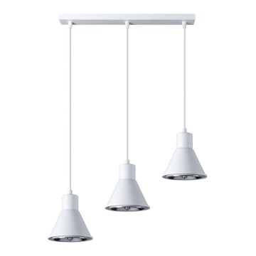 Lampadario su filo TAZILA 3xES111/60W/230V bianco