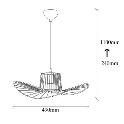 Lampadario su filo TEL 1xE27/40W/230V