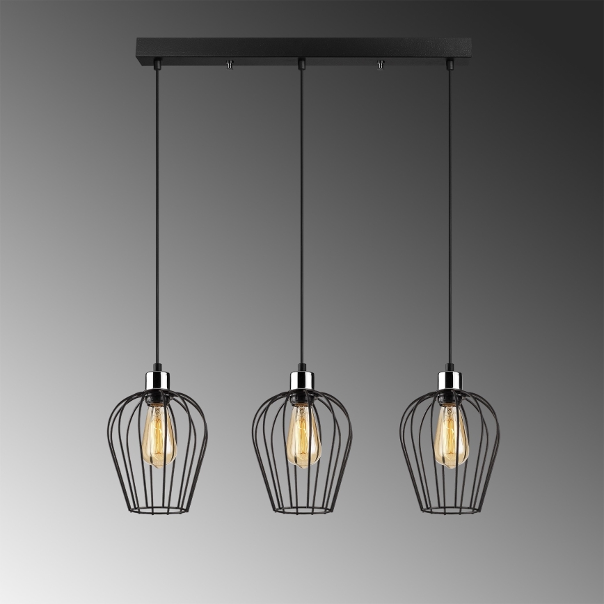 Lampadario su filo TEL 3xE27/100W/230V
