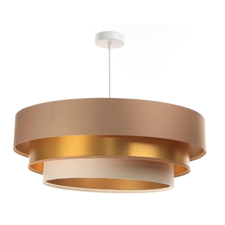 Lampadario su filo TRINITI 1xE27/60W/230V beige/oro