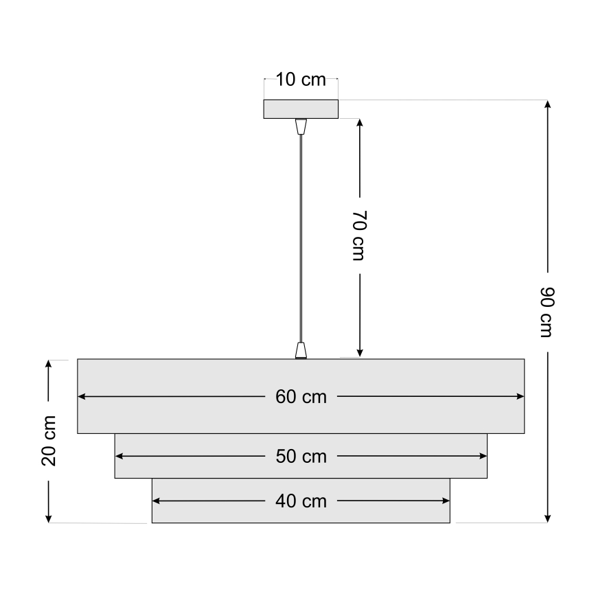 Lampadario su filo TRINITI 1xE27/60W/230V beige/oro