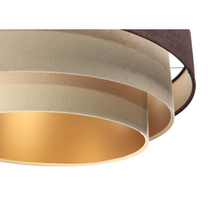 Lampadario su filo TRINITI 1xE27/60W/230V marrone/beige/oro