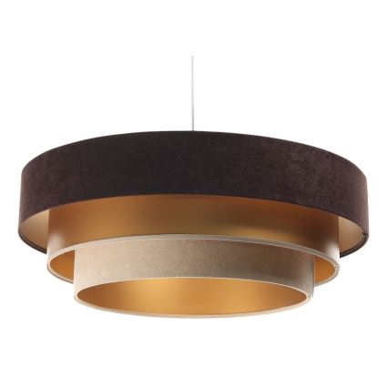 Lampadario su filo TRINITI 1xE27/60W/230V marrone/oro/beige