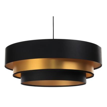 Lampadario su filo TRINITI 1xE27/60W/230V nero/oro