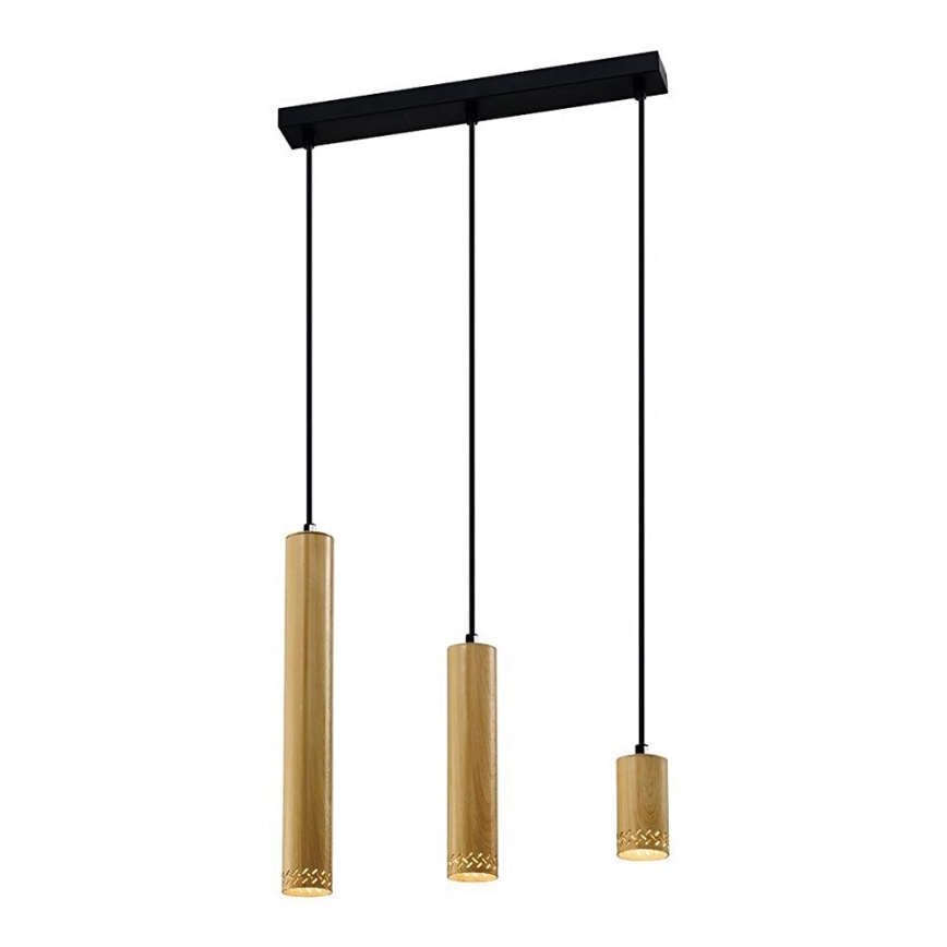 Lampadario su filo TUBO 3xGU10/25W/230V legno