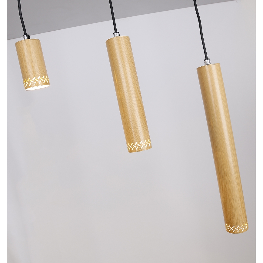 Lampadario su filo TUBO 3xGU10/25W/230V legno
