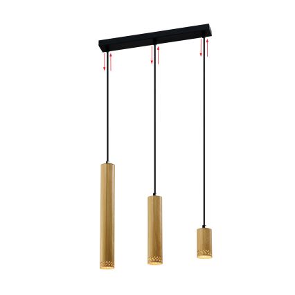 Lampadario su filo TUBO 3xGU10/25W/230V legno