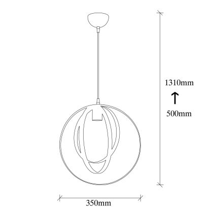 Lampadario su filo VAVEYLA 1xE27/100W/230V