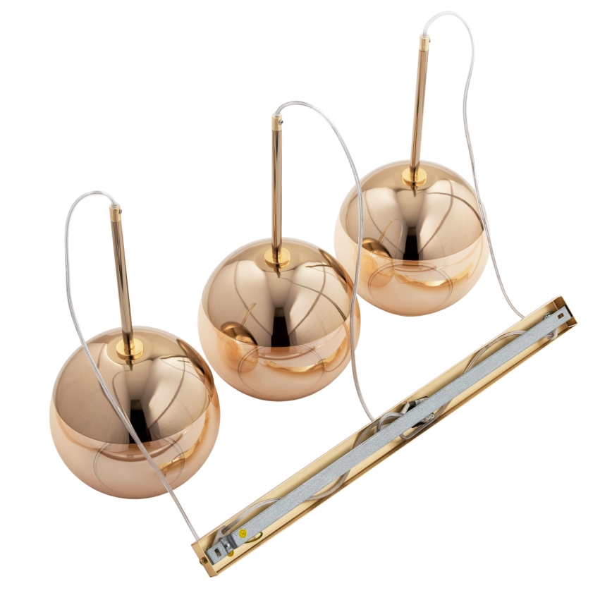 Lampadario su filo VOLDA 3xE27/60W/230V ottone
