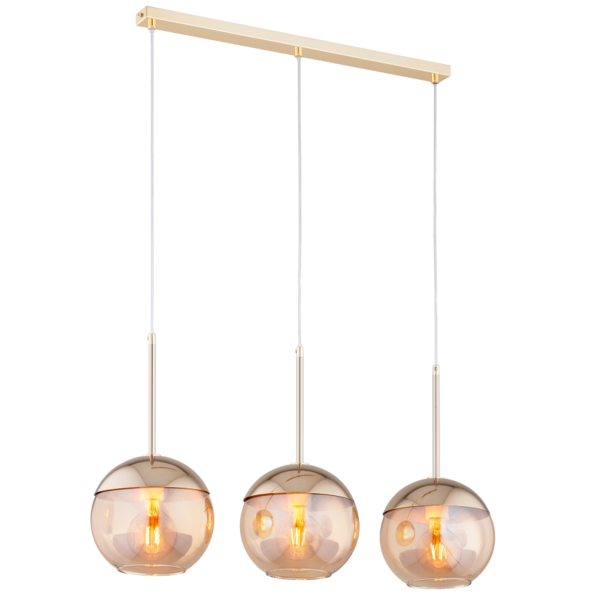 Lampadario su filo VOLDA 3xE27/60W/230V ottone