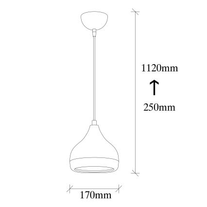 Lampadario su filo YILDO 1xE27/40W/230V