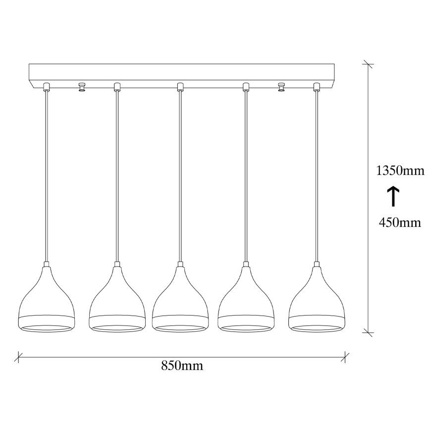 Lampadario su filo YILDO 5xE27/40W/230V