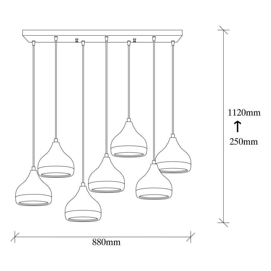 Lampadario su filo YILDO 7xE27/40W/230V