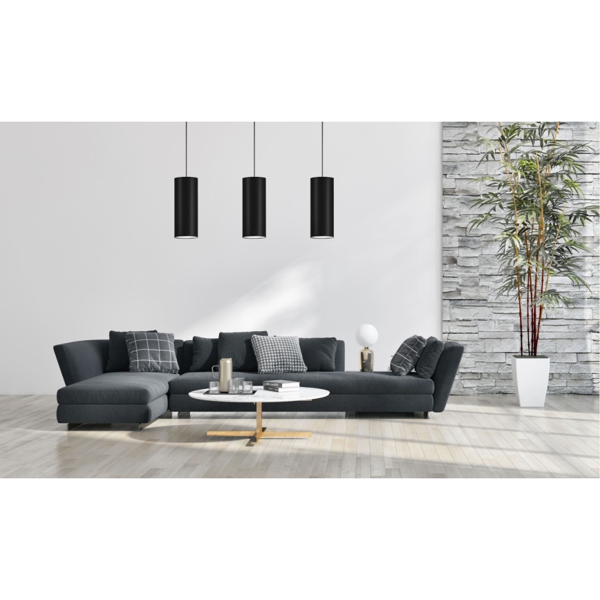 Lampadario su filo ZIK 1xE27/40W/230V d. 10 cm nero
