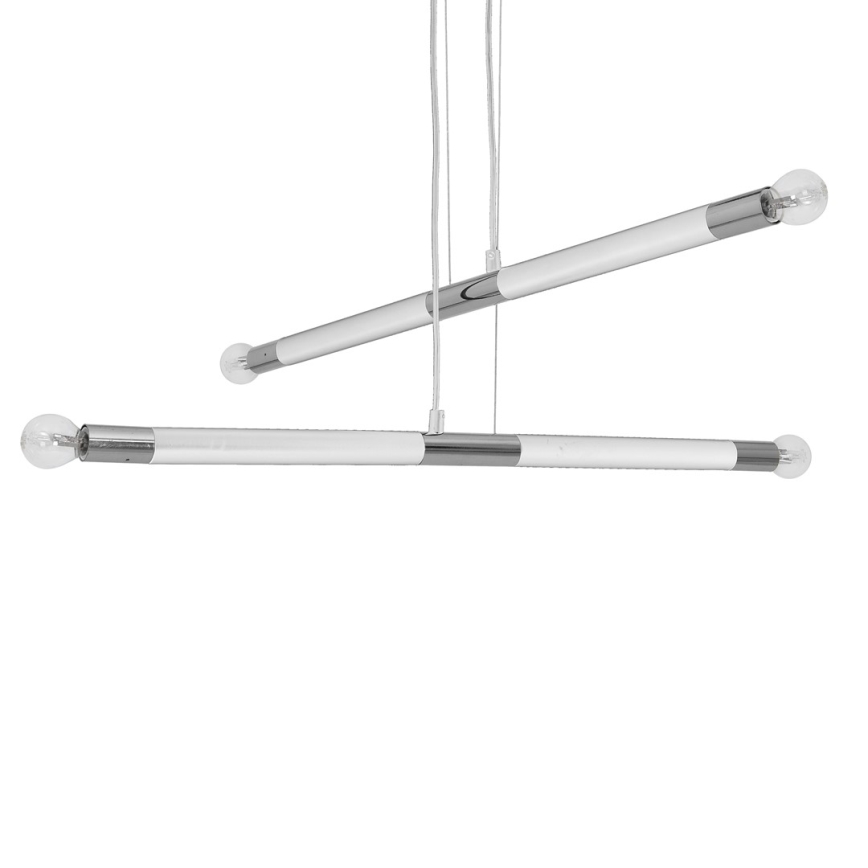 Lampadario su fune BASTONE WHITE 4xE14/40W/230V