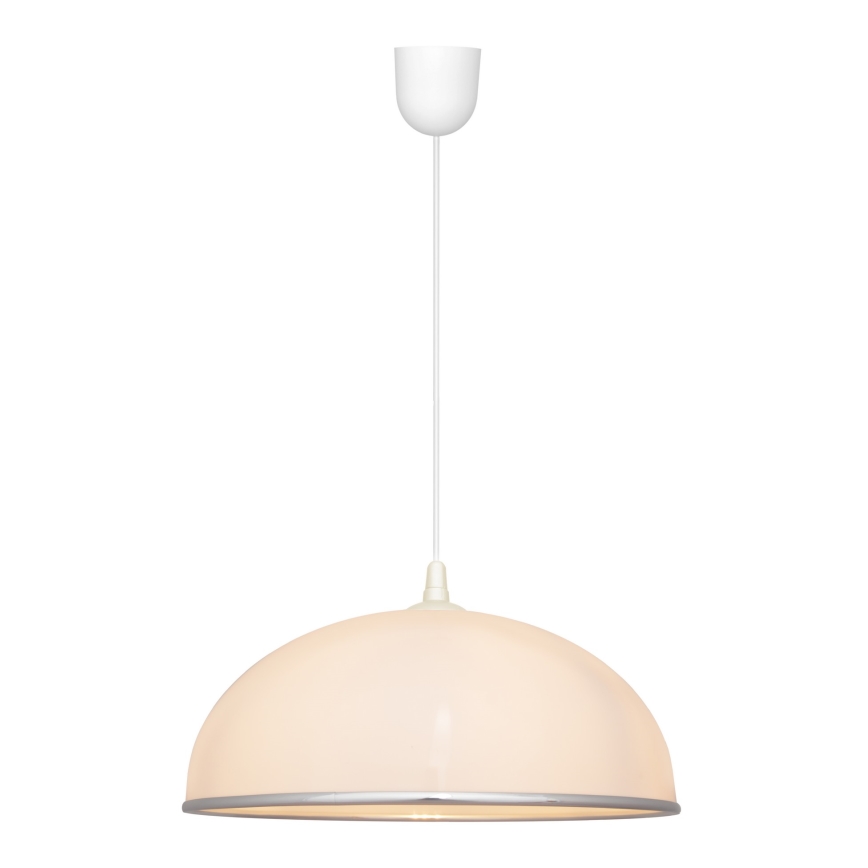 Lampadario su fune CIRCLE 1xE27/15W/230V bianco