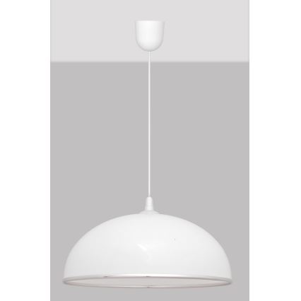 Lampadario su fune CIRCLE 1xE27/15W/230V bianco