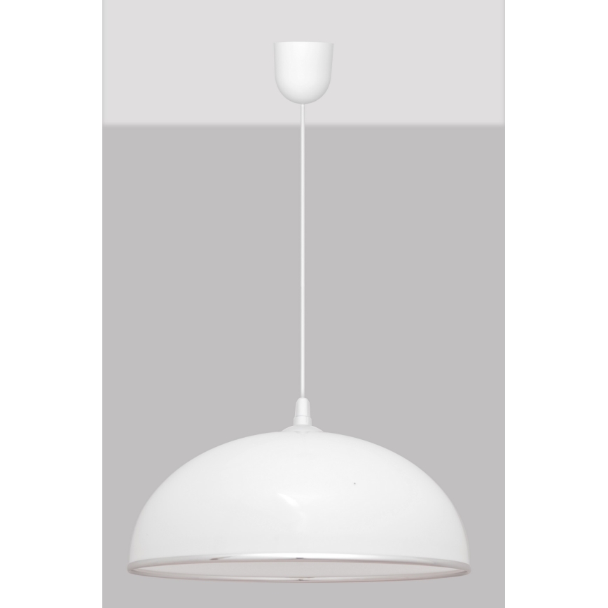 Lampadario su fune CIRCLE 1xE27/15W/230V bianco