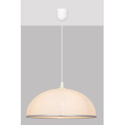 Lampadario su fune CIRCLE 1xE27/15W/230V bianco