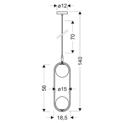 Lampadario su fune CORDEL 2xG9/28W/230V