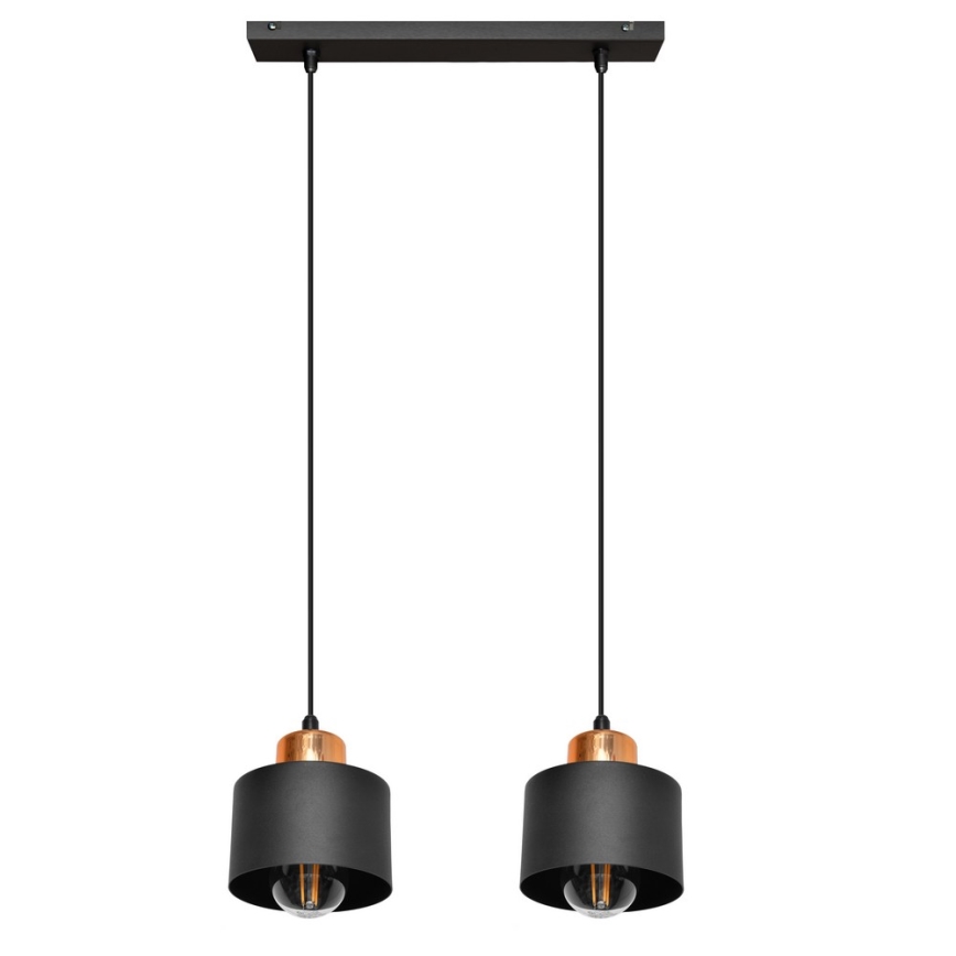 Lampadario su fune EDISON 2xE27/15W/230V
