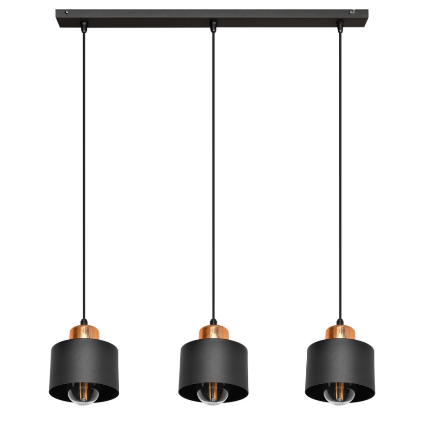 Lampadario su fune EDISON 3xE27/15W/230V