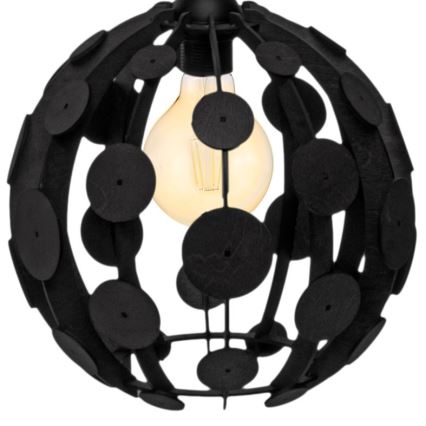 Lampadario su fune GAIA 1xE27/60W/230V nero/marrone diametro 18 cm