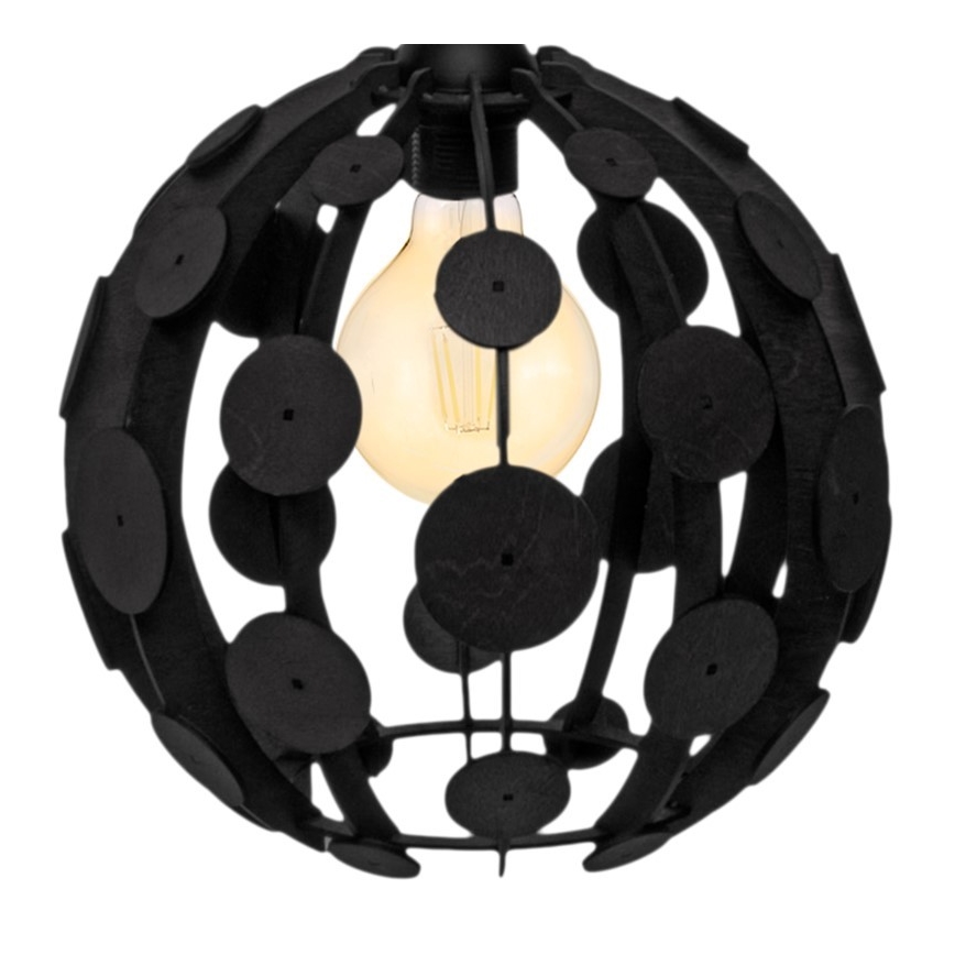 Lampadario su fune GAIA 1xE27/60W/230V nero/marrone diametro 18 cm