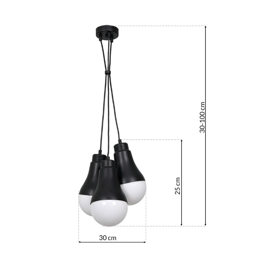 Lampadario su fune HELIOS 3xE14/40W/230V