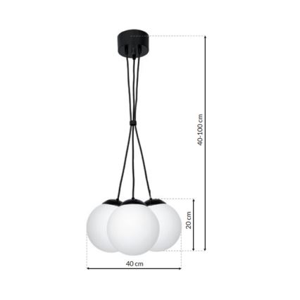 Lampadario su fune LIMA 3xE14/40W/230V