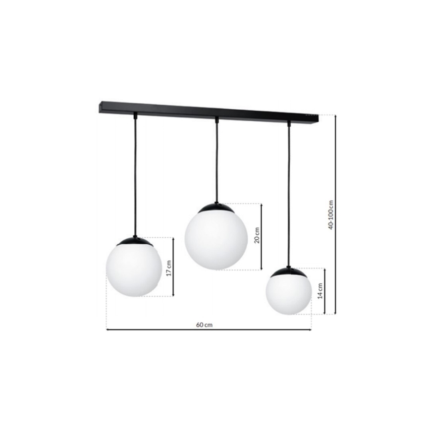 Lampadario su fune LIMA 3xE14/40W/230V