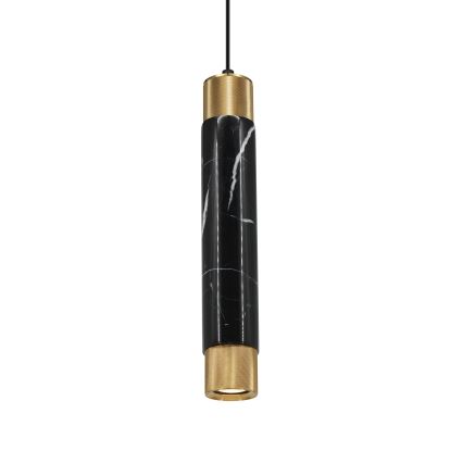 Lampadario su fune MARBLE 1xGU10/8W/230V nero/dorato