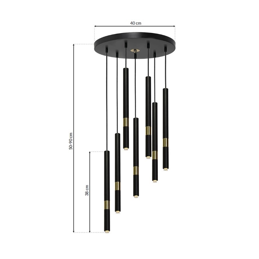 Lampadario su fune MONZA 7xG9/7W/230V