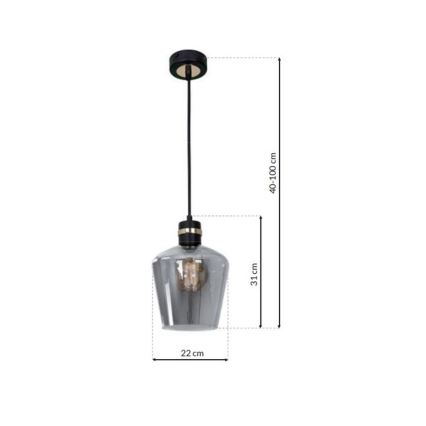 Lampadario su fune RICHMOND 1xE27/60W/230V